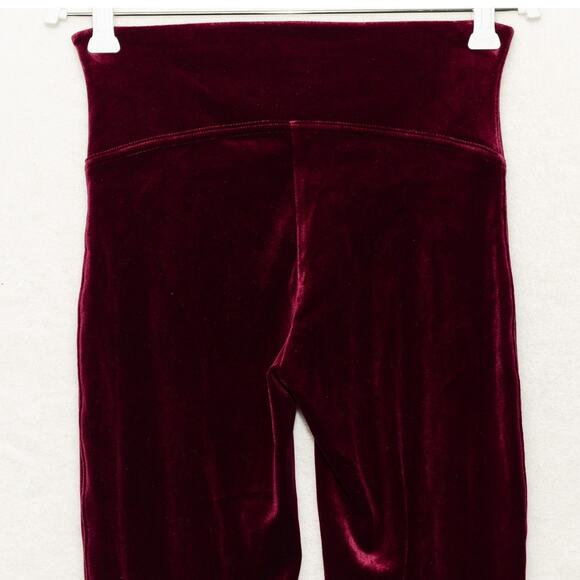 SPANX Velvet Leggings Slimming Tummy Control Velour Merlot Wine Sz M - Picture 8 of 12
